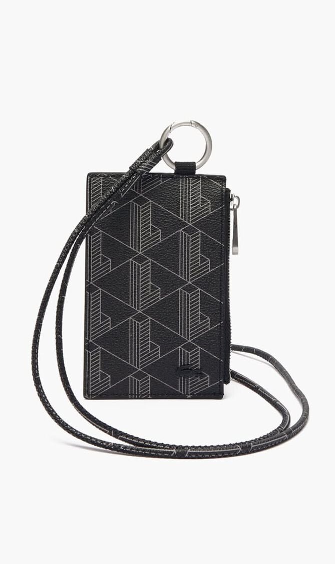 The Blend Grained Monogram Print Card Holder