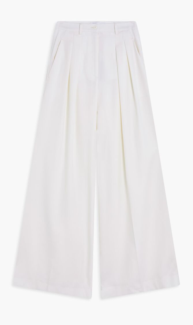 Wool Gabardine Palazzo Trouser