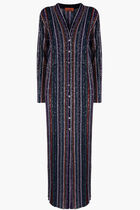 Striped Knit Long Cardigan