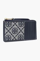 T Monogram Zip Card Case