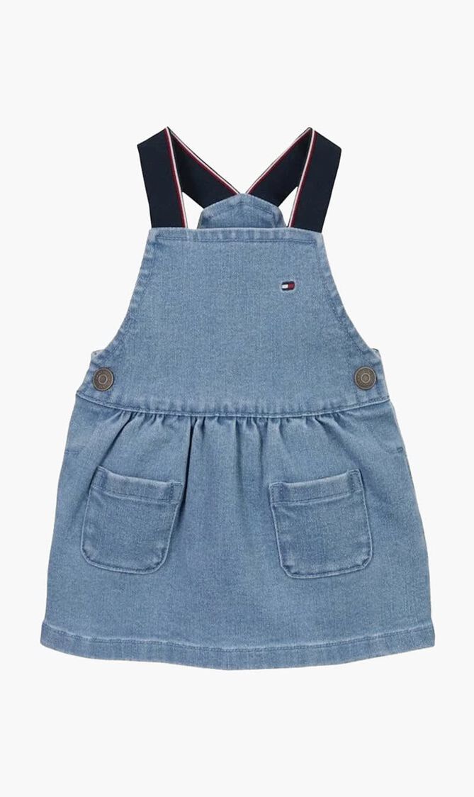DENIM DUNGAREE DRESS