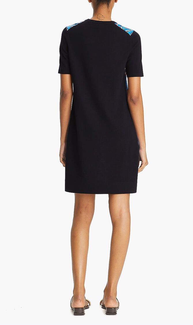 Silk Front Sweater Dress