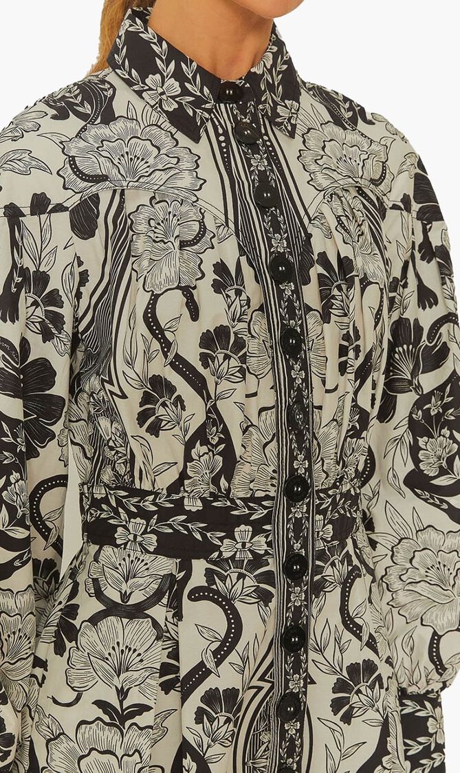 Leopard Collareneck Midi Dress