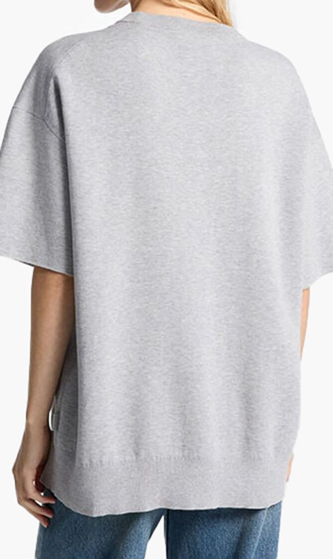 Cotton Short-Sleeve Sweater