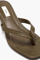 LIZARD EMBOSSED HEELED FLIP FLOPS