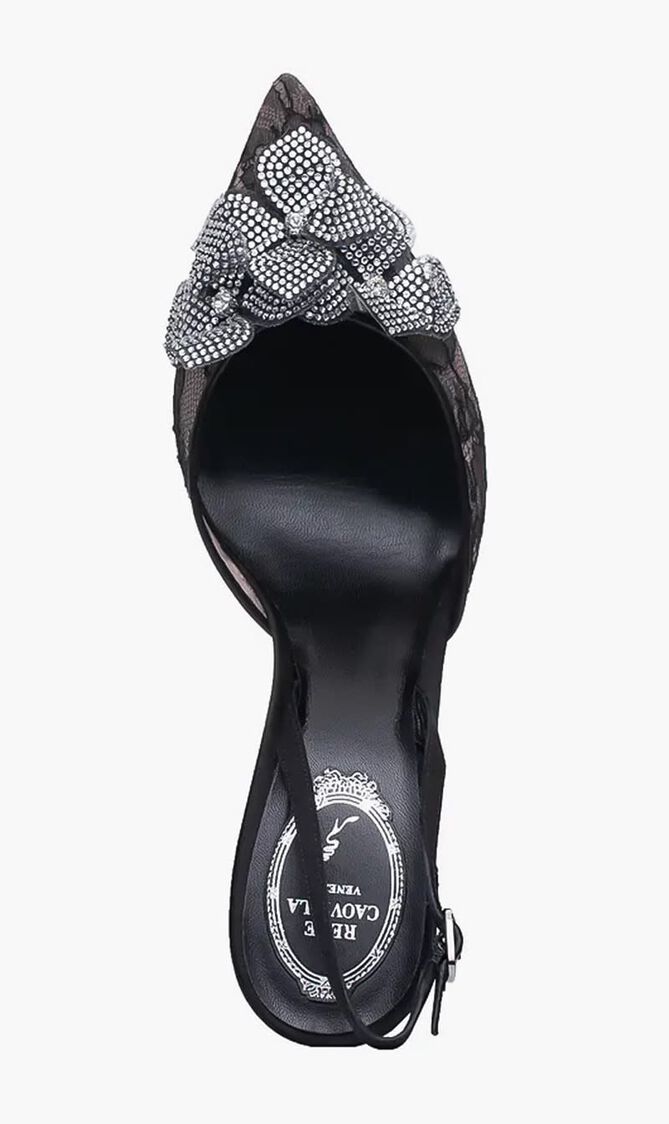 Black Lace-Satin/Crystal Strass