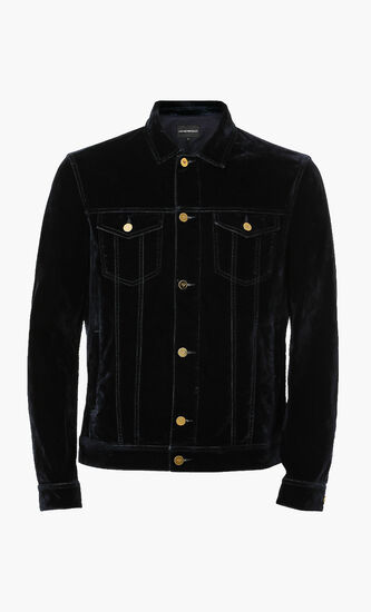 Velvet Jacket with Logo