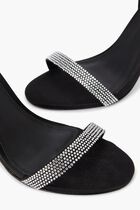 ROUND TOE HIGH HEEL SANDAL WITH CRYSTAL EMBELLISHED UPPER