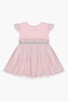 Logo Pleated Dress