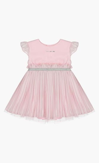 Logo Pleated Dress