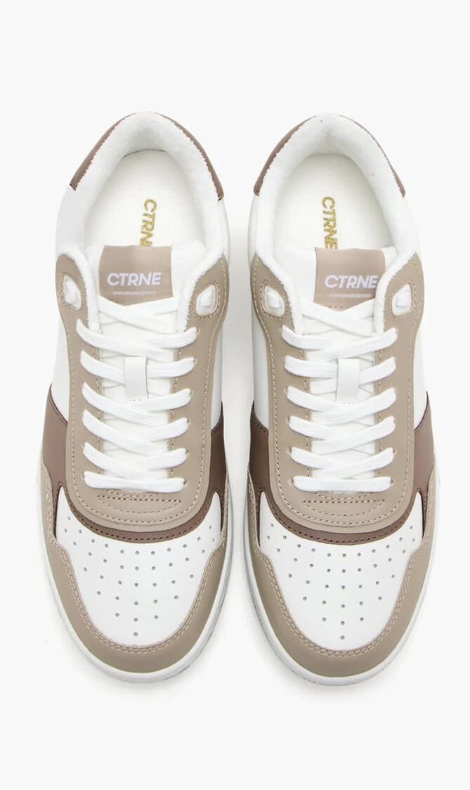 ORGONITE SNEAKER WHITE BROWN LEATHER LADIES
