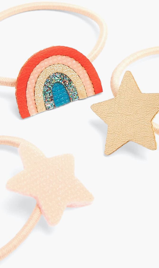 Retro rainbow hair ties