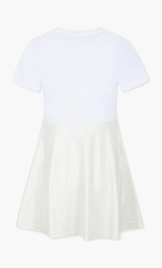 Girls White & Gold Dress
