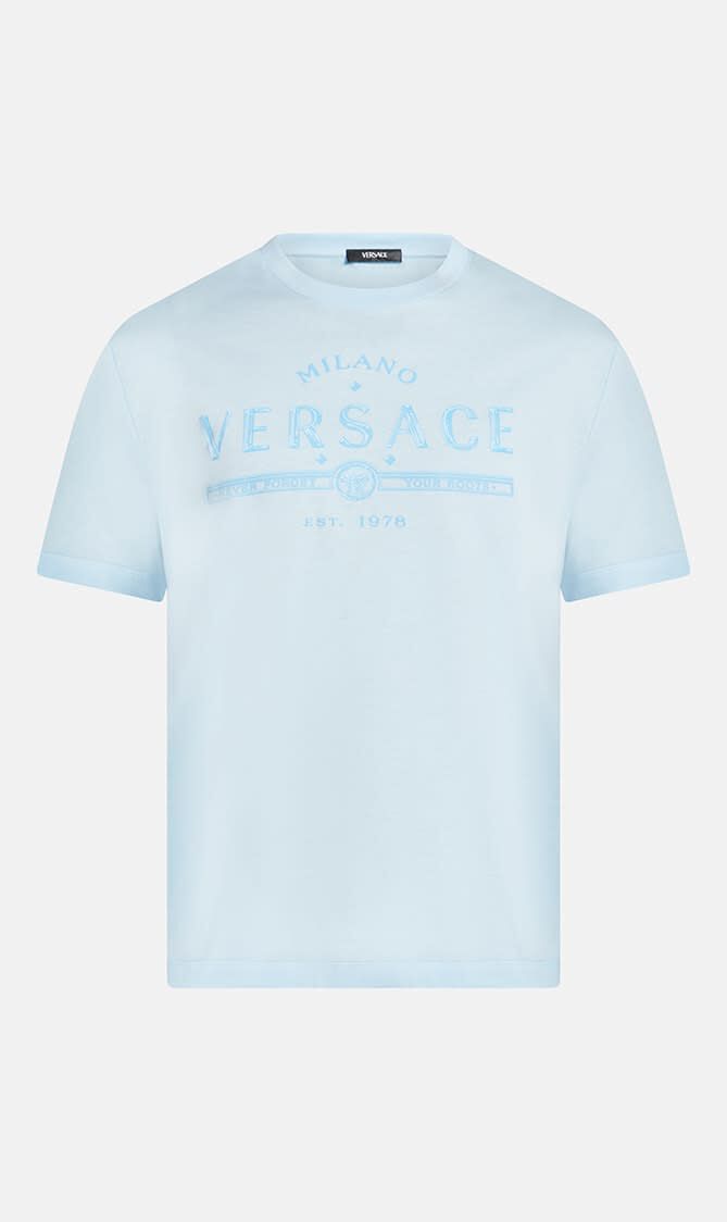T-SHIRT COMPACT COTTON JERSEY FABRIC + NEVER FORGET VERSACE PRINT