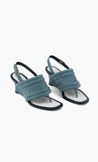Puffy Wedge Suede Sandals