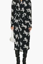 Pixel Horses Bow Detailed Shirt Dress
