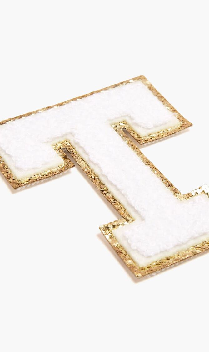 Chenille Sparkle Letter 'T' patch