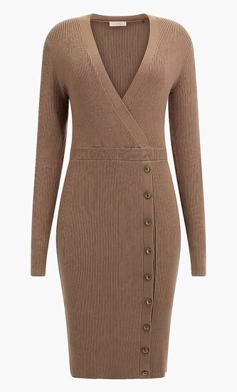 Front Button Sweater Dress