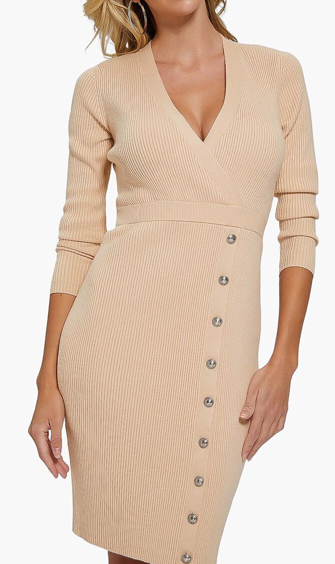Front Button Sweater Dress
