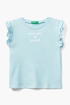 T-shirt with Ruffles and Print