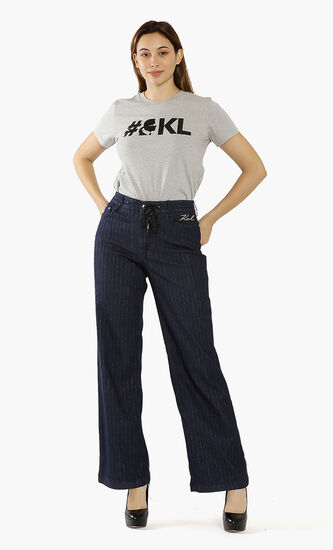 Stripes Wide Legs Jeans