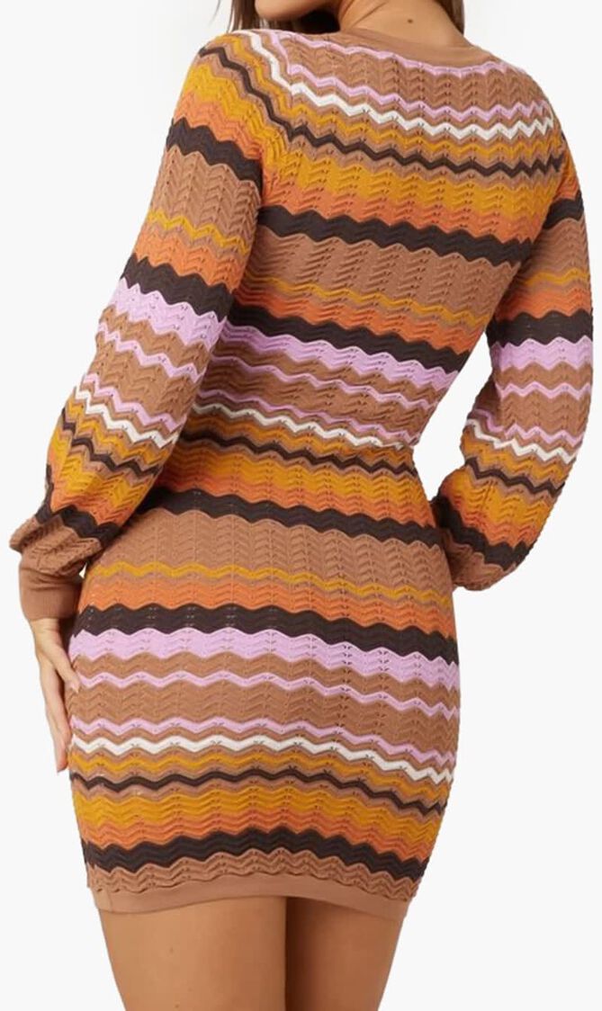 Virginia Chevron Dress Swtr