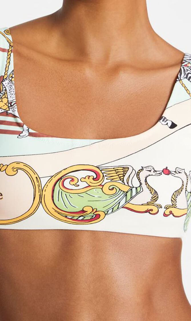 Printed Scoop-back Bra