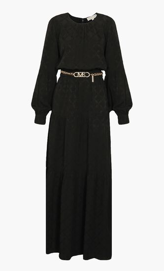Logo Jacquard Kaftan Dress