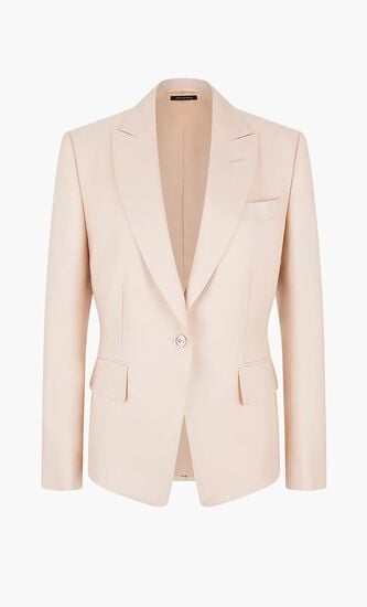 Single Breasted Wool and Silk Twill Blazer