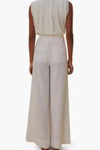 TROPICAL TAPESTRY OFF WHITE LOW WAIST PANTS