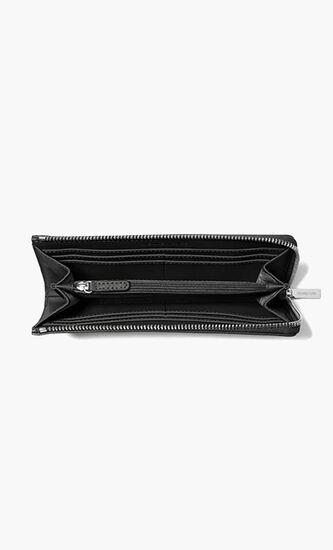 Saffiano Leather Quarter Zip Wallet