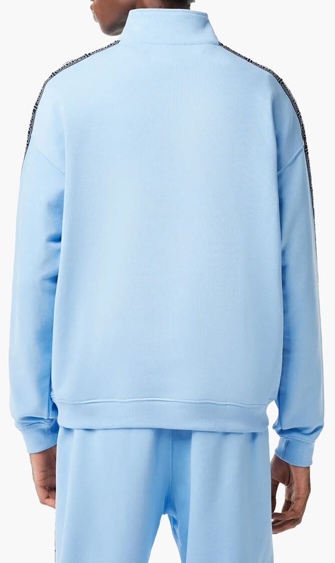 Loose Fit Half Zipper Printed Sweatshirt