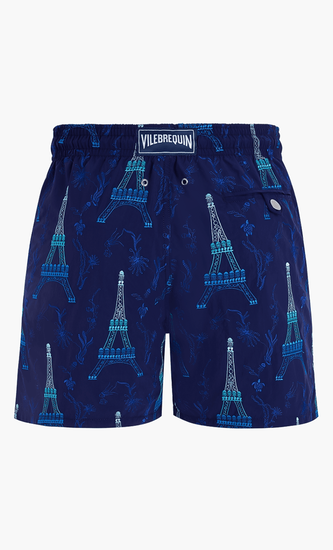 Embroidered Poulpe Eiffel Swim Shorts