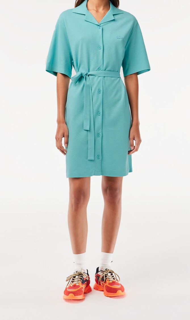 Blend Belted Button Dress