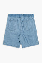 AOP LOGO DENIM SHORTS