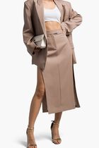 MIDI SKIRT GABARDINE BEIGE