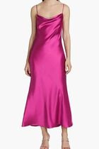 Antione Crystal Satin Cowlneck Midi Dress