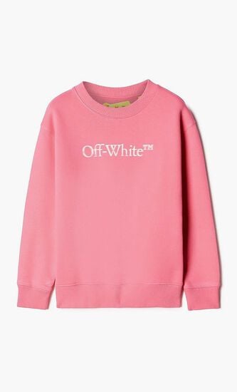 BOOKISH BIT LOGO CREWNECK FUCHSIA WHITE