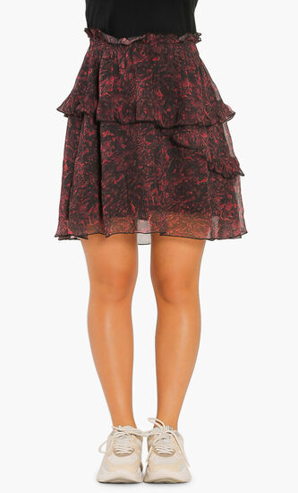 Printed Ruffled Skirt