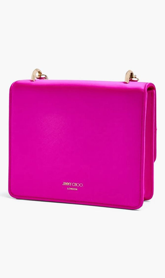 Varenne Shoulder/Xs Rao Satin W/Pearl Strap Fuchsia/Light Gold