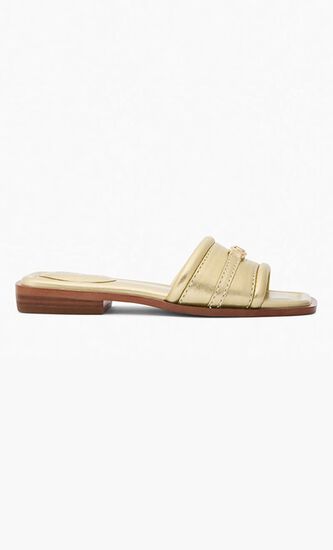 Mandy Metallic Leather Slide