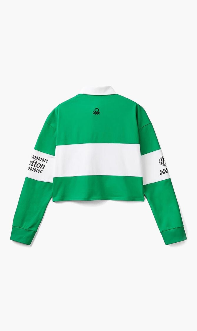 Cropped Polo with Patches and Prints