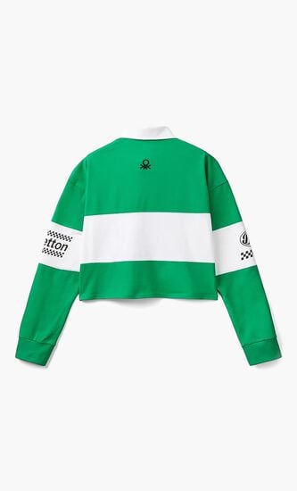 Cropped Polo with Patches and Prints