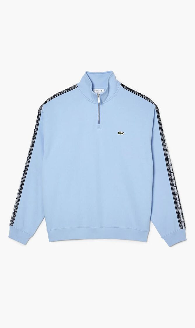 Loose Fit Half Zipper Printed Sweatshirt