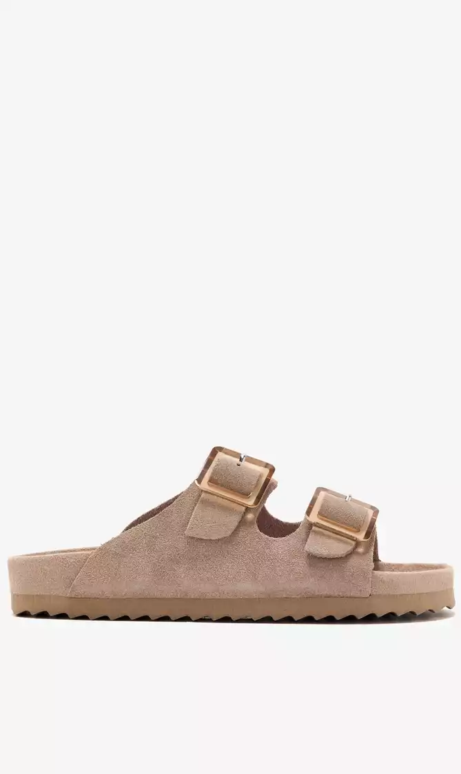 SUEDE BIO SANDAL WITH PLASTIC
