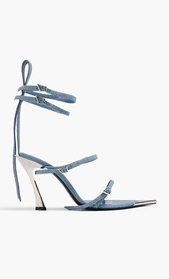 Strappy Denim Fang Sandals