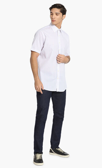 Check Engineered Stripe Classic Fit Shirt