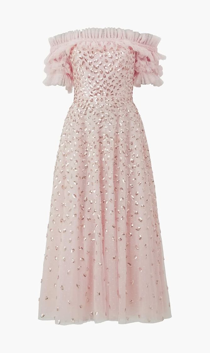 Autumn Leaves Off Shoulder Ballerina Dress