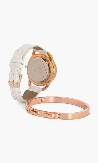 Stone Studded Analog Watch and Bangle Set