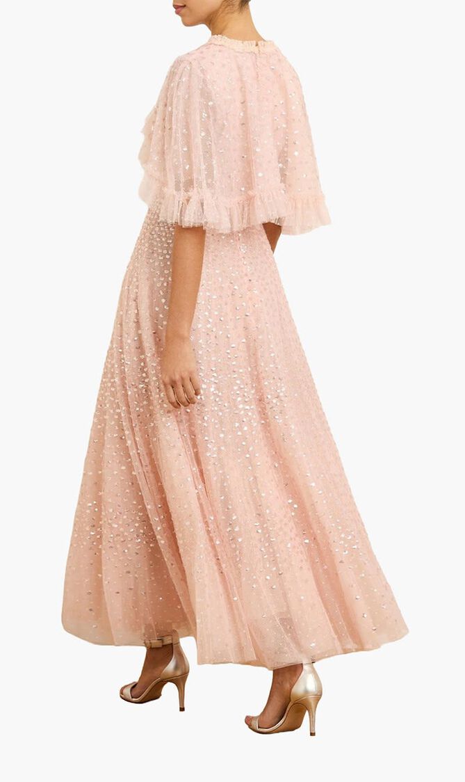 Scatter Dot Short Cape Ankle Gown